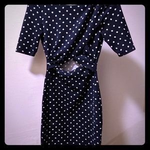 Navy blue polka dot dress